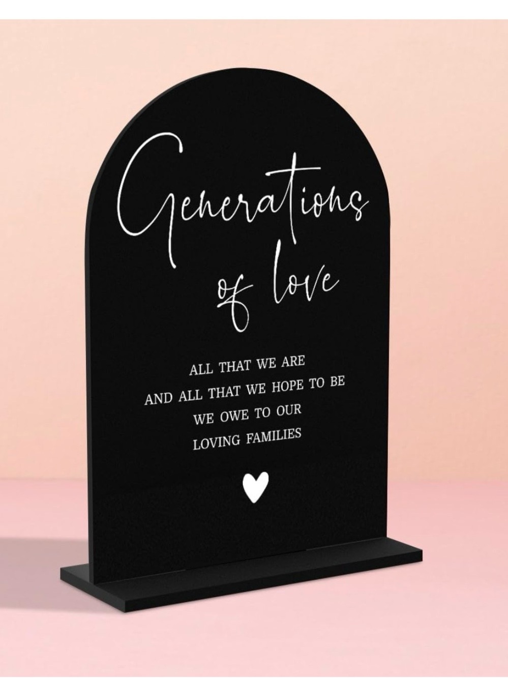 Generations of Love Black Wedding Plaque